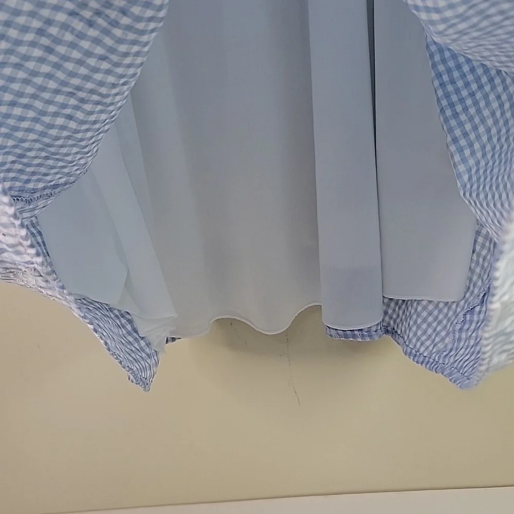 ORIGINALITY BABY BLUE GINGHAM BABYDOLL DRESS